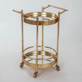 Gold Metal Gilt Leaf Drinks Trolley