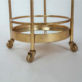 Gold Metal Gilt Leaf Drinks Trolley