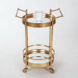 Gold Metal Gilt Leaf Drinks Trolley