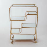 Gold Metal Gilt Leaf Drinks Trolley