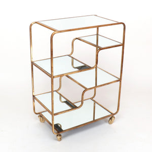 Gold Metal Gilt Leaf Drinks Trolley