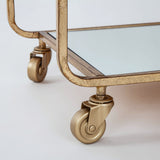 Gold Metal Gilt Leaf Drinks Trolley