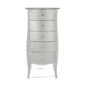 Silver Tall Boy Chest of Drawers