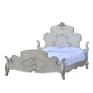 French Style Silver King Size Bed