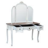 White Dressing Table with Triple Mirror