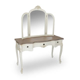 White Dressing Table with Triple Mirror