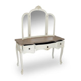 White Dressing Table with Triple Mirror