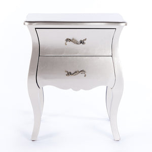 Silver Bombe Bedside Cabinet