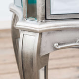 Antique Silver Mirrored Bedside Table