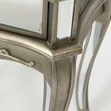 Antique Silver Mirrored Bedside Table