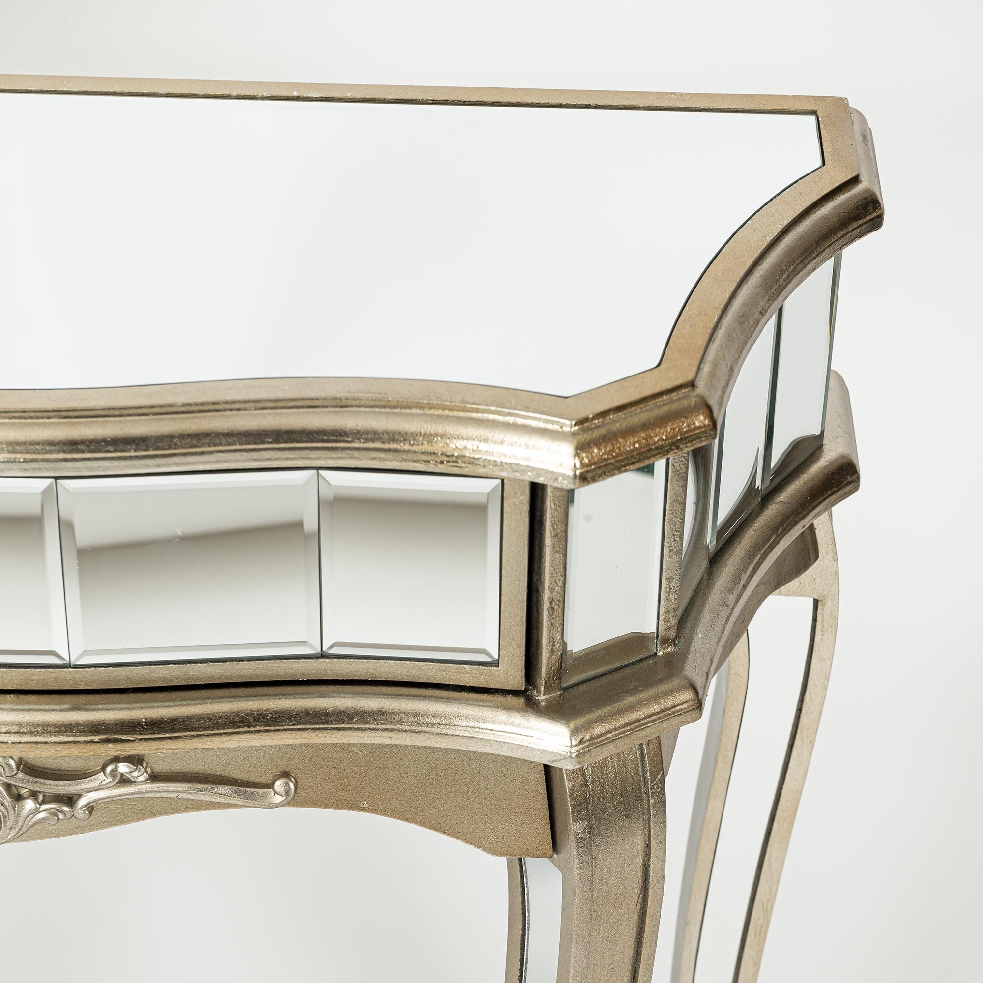 Small Mirrored Champagne Console/Dressing Table  Chic Furnishings Ltd