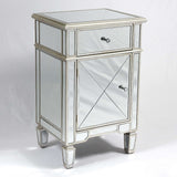 One Door Mirrored Bedside Cabinet