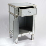 One Door Mirrored Bedside Cabinet