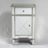 One Door Mirrored Bedside Cabinet