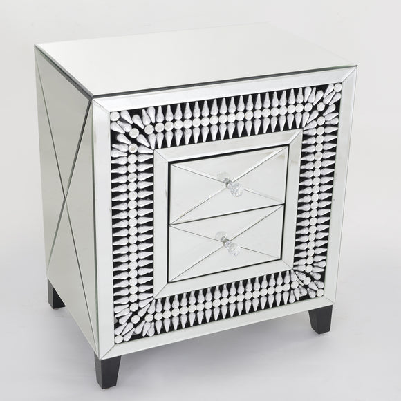 Crystal Mirrored Bedside Cabinet