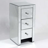 Slim Mirrored Bedside Cabinet