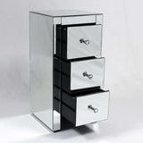 Slim Mirrored Bedside Cabinet