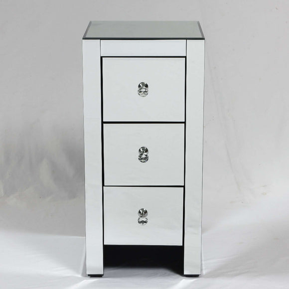 Slim Mirrored Bedside Cabinet